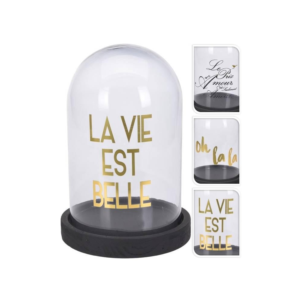 CLOCHE VETRO CBASE 25CM 3ASS